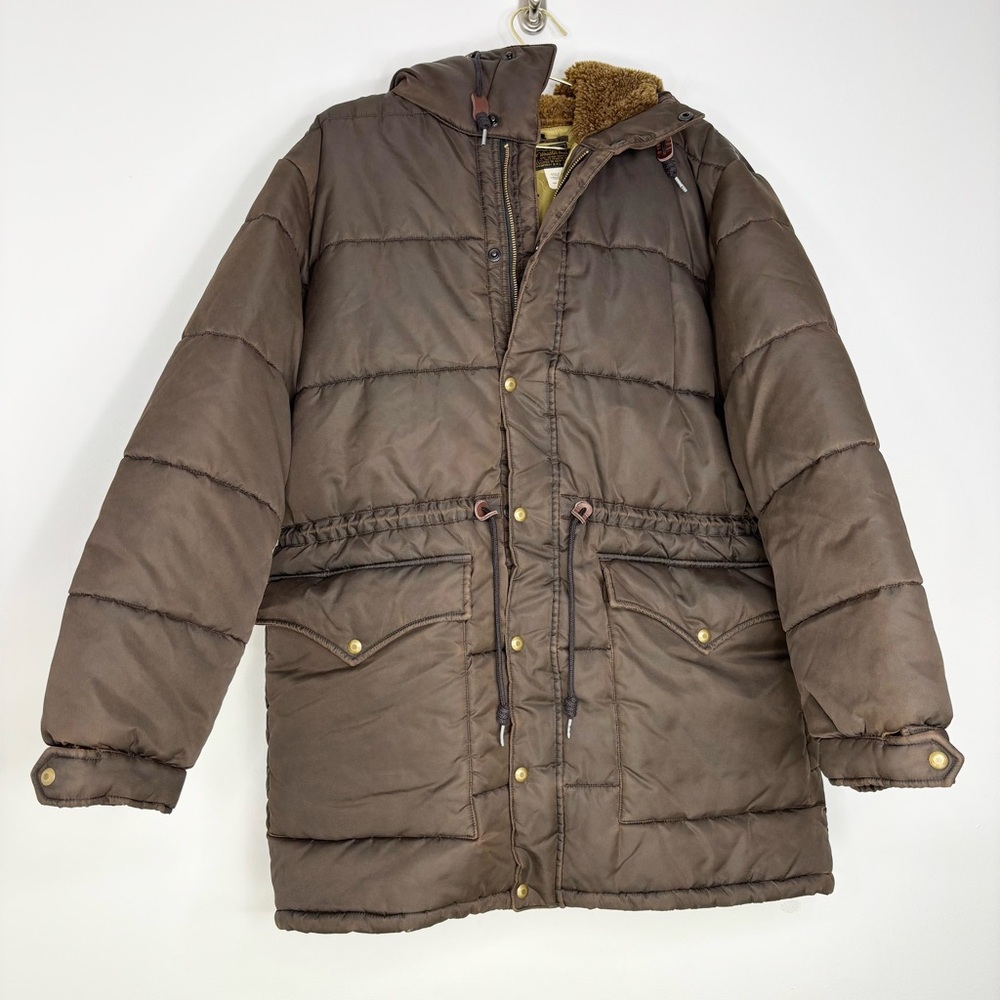 RRL by Ralph Lauren Coated Twill Parka Vintage Black Fleece Hood Size L New - Picture 8 of 16